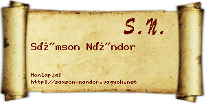 Sámson Nándor névjegykártya