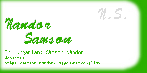 nandor samson business card