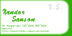 nandor samson business card